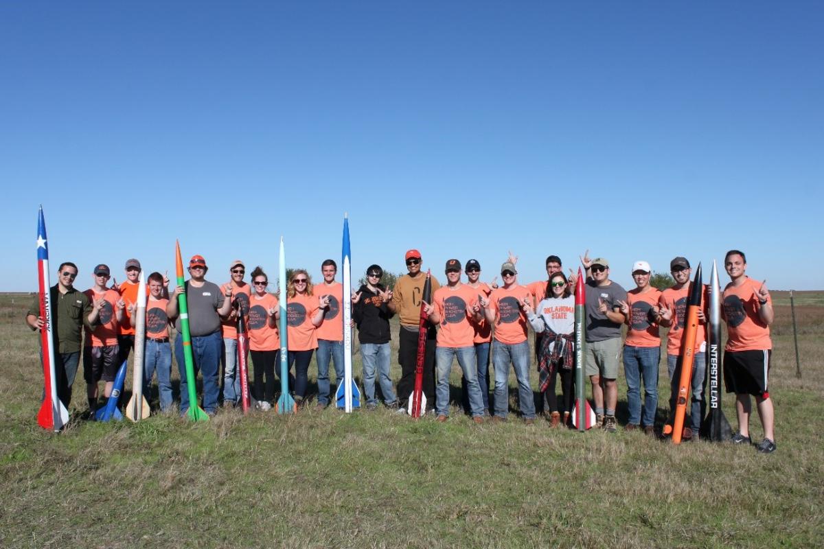 Launching Into the October Sky - OSU Rocketry Posing for picture